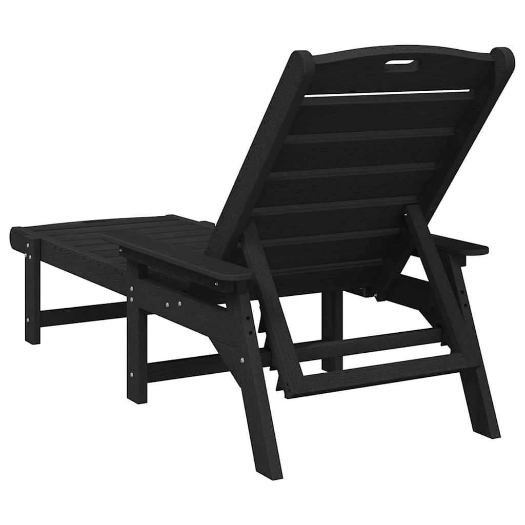 Sun Lounger 2 pcs Black 195.5 x 53 x 98.5 cm Polyethylene
