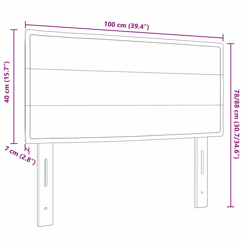 Headboard Dark Grey 100 cm Fabric