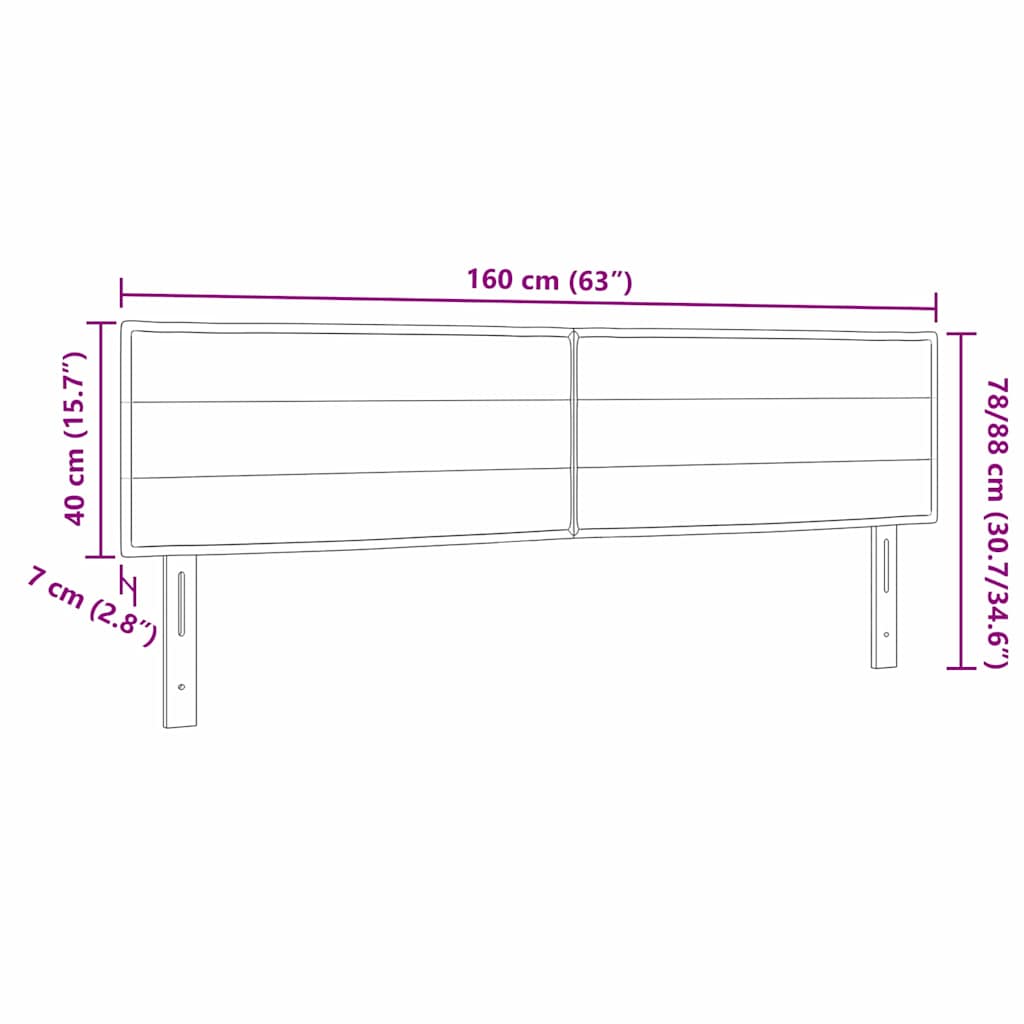 Headboard Dark Grey 160 cm Fabric