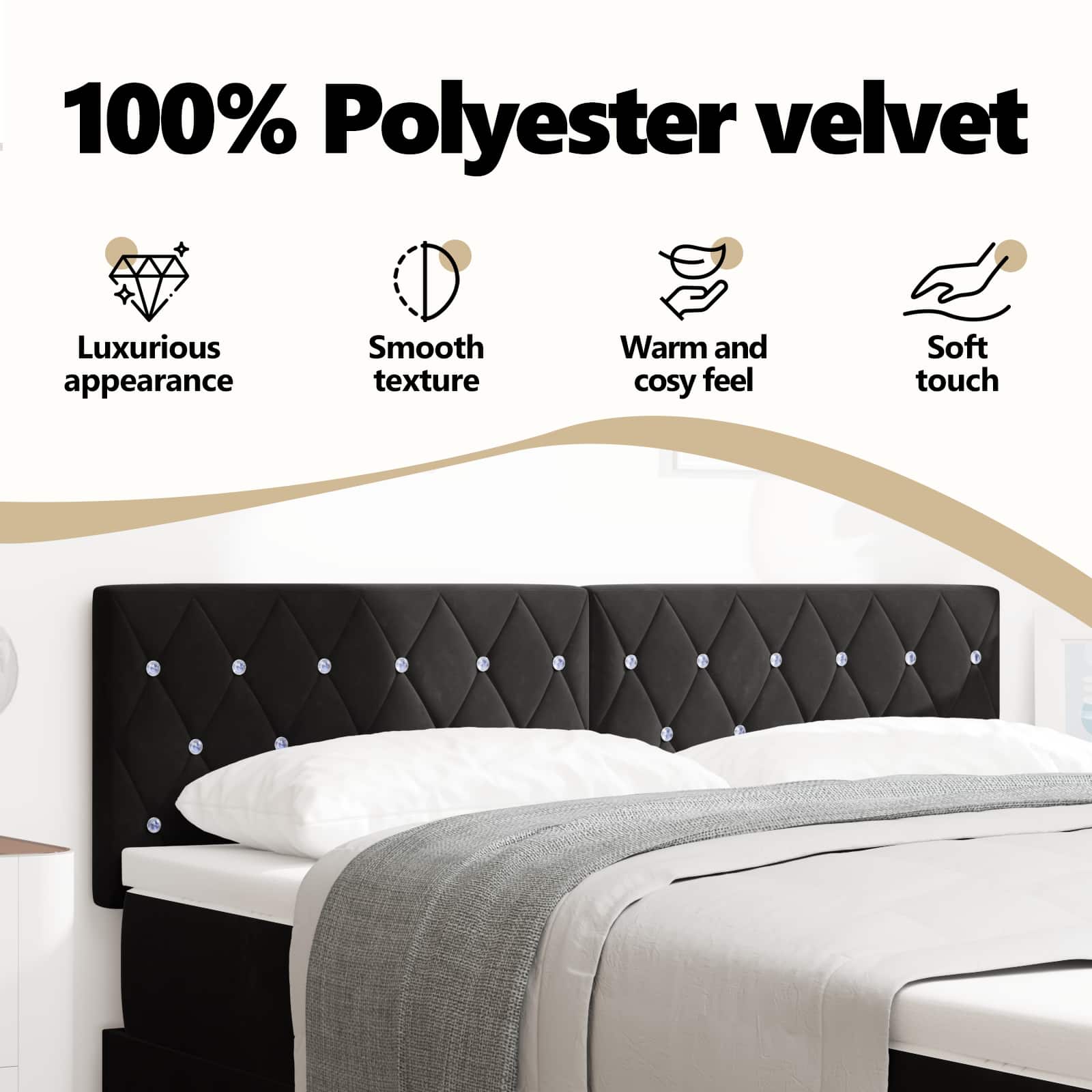Headboard Black 160 cm Velvet