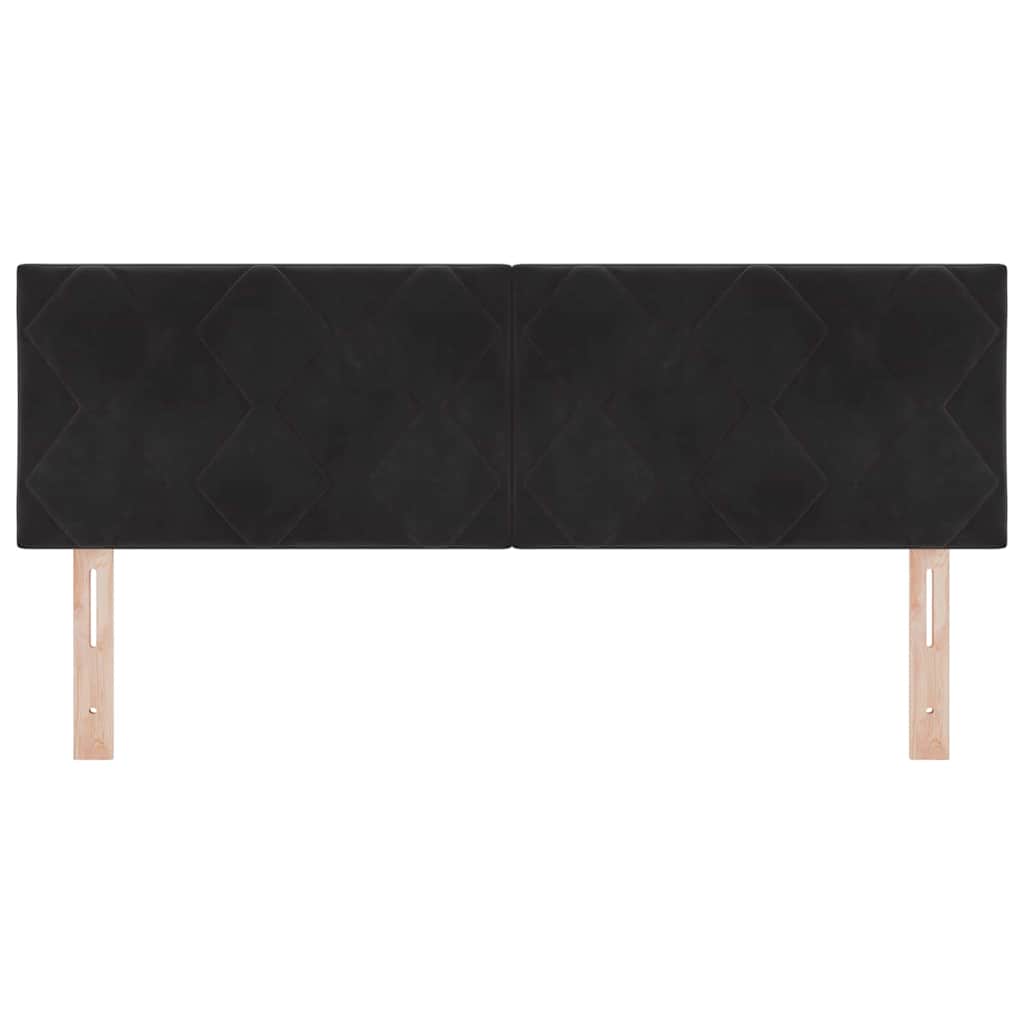 Headboard Black 144 cm Velvet