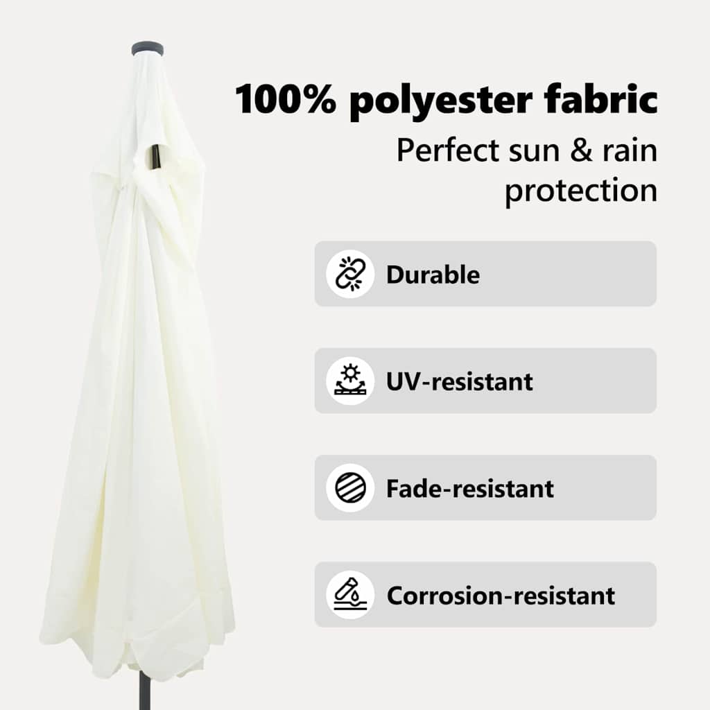 Garden Parasol Sand and Anthracite 395 x 395 x 245 cm Polyester