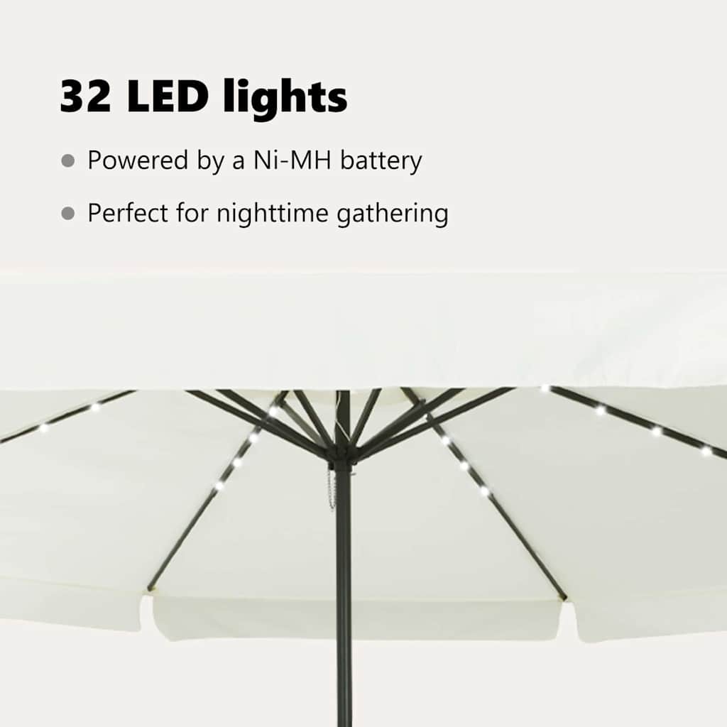 Garden Parasol Sand and Anthracite 395 x 395 x 245 cm Polyester