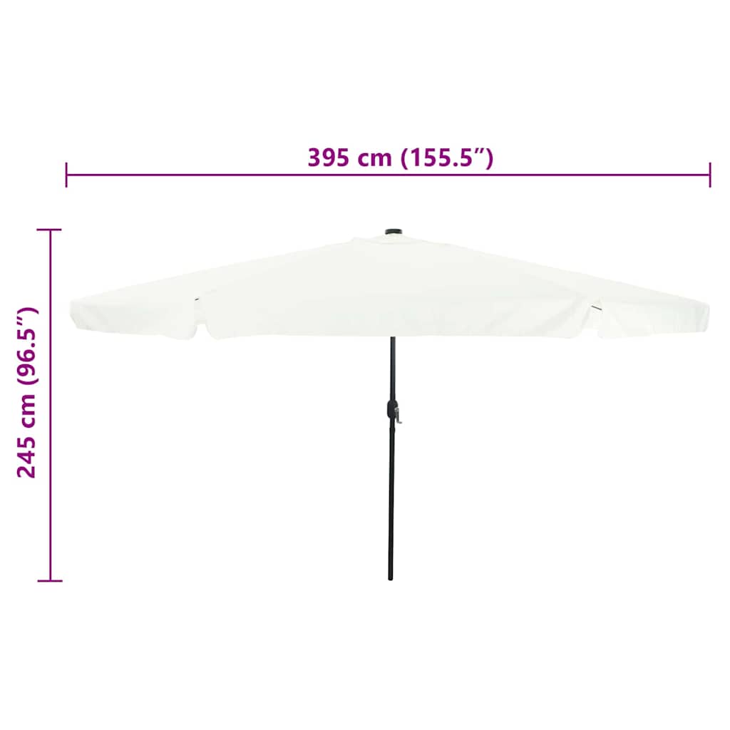 Garden Parasol Sand and Anthracite 395 x 395 x 245 cm Polyester