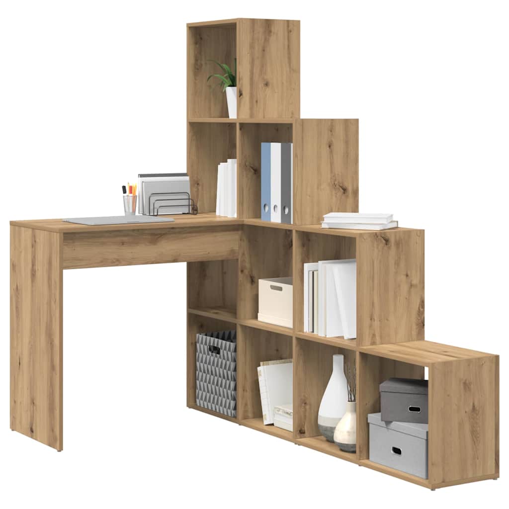 Corner Desk with Shelf Artisan Oak 101,5 x 149,5 x 149,5 cm