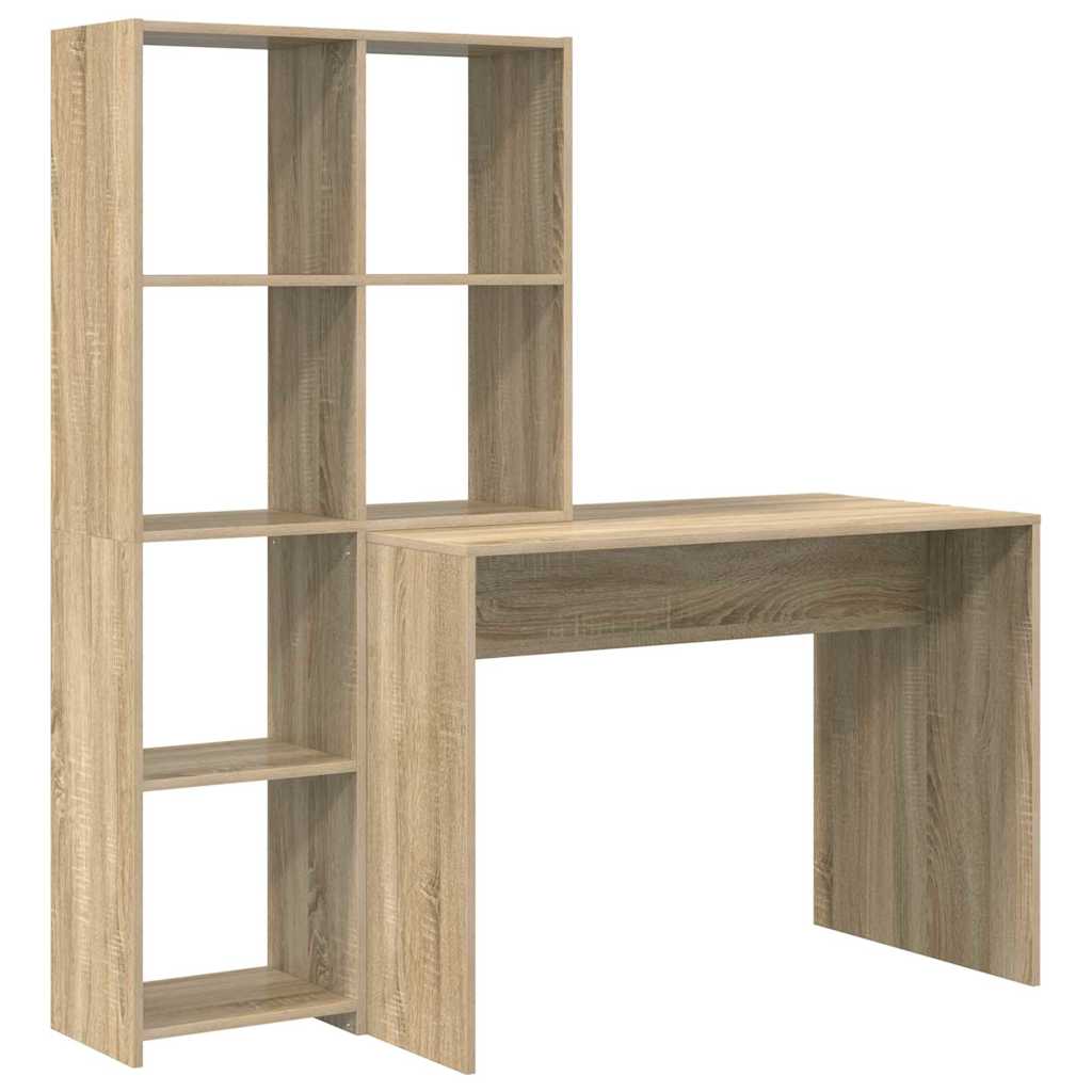 Desk with Shelf Sonoma Oak 138,5 x 55 x 143 cm Engineered Wood