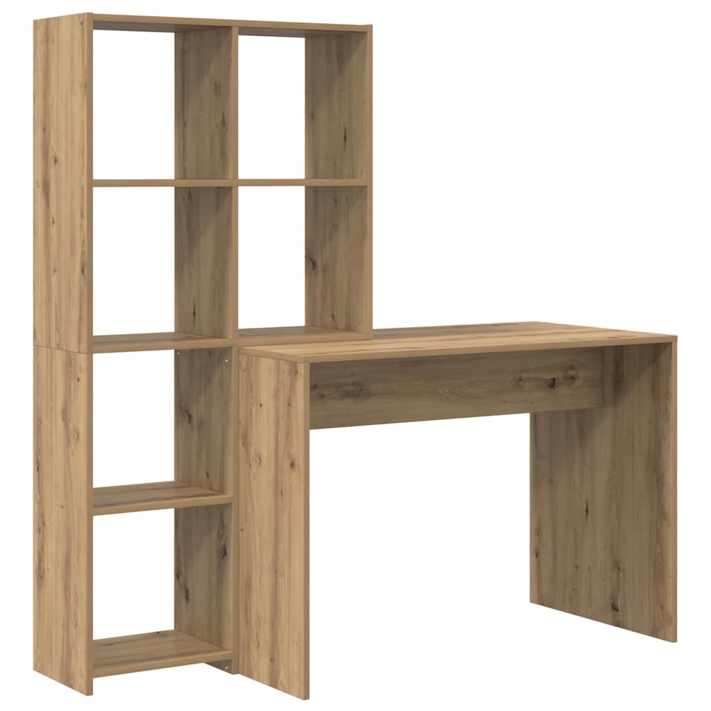 Desk with Shelf Artisan Oak 138,5 x 55 x 143 cm Engineered Wood