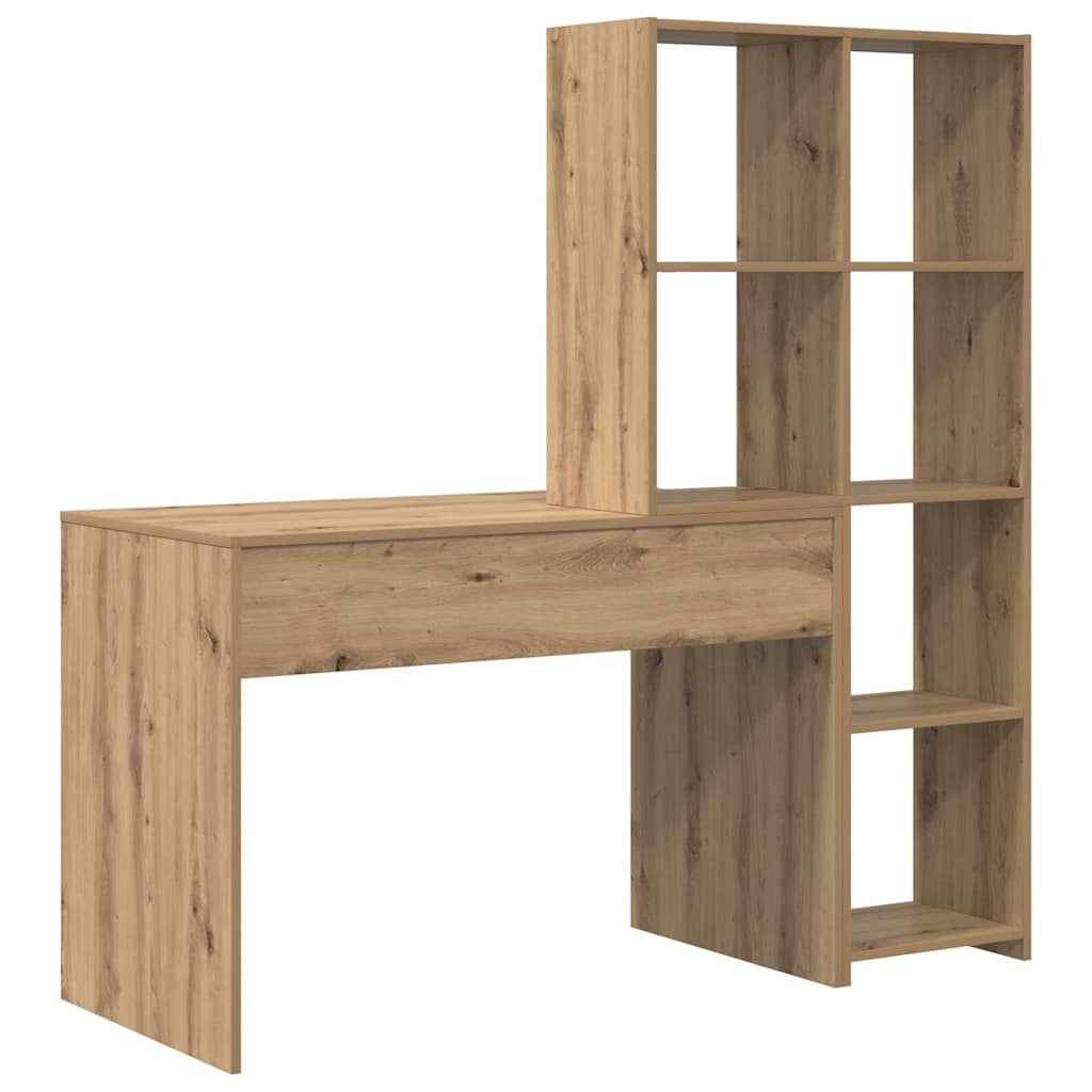 Desk with Shelf Artisan Oak 138,5 x 55 x 143 cm Engineered Wood