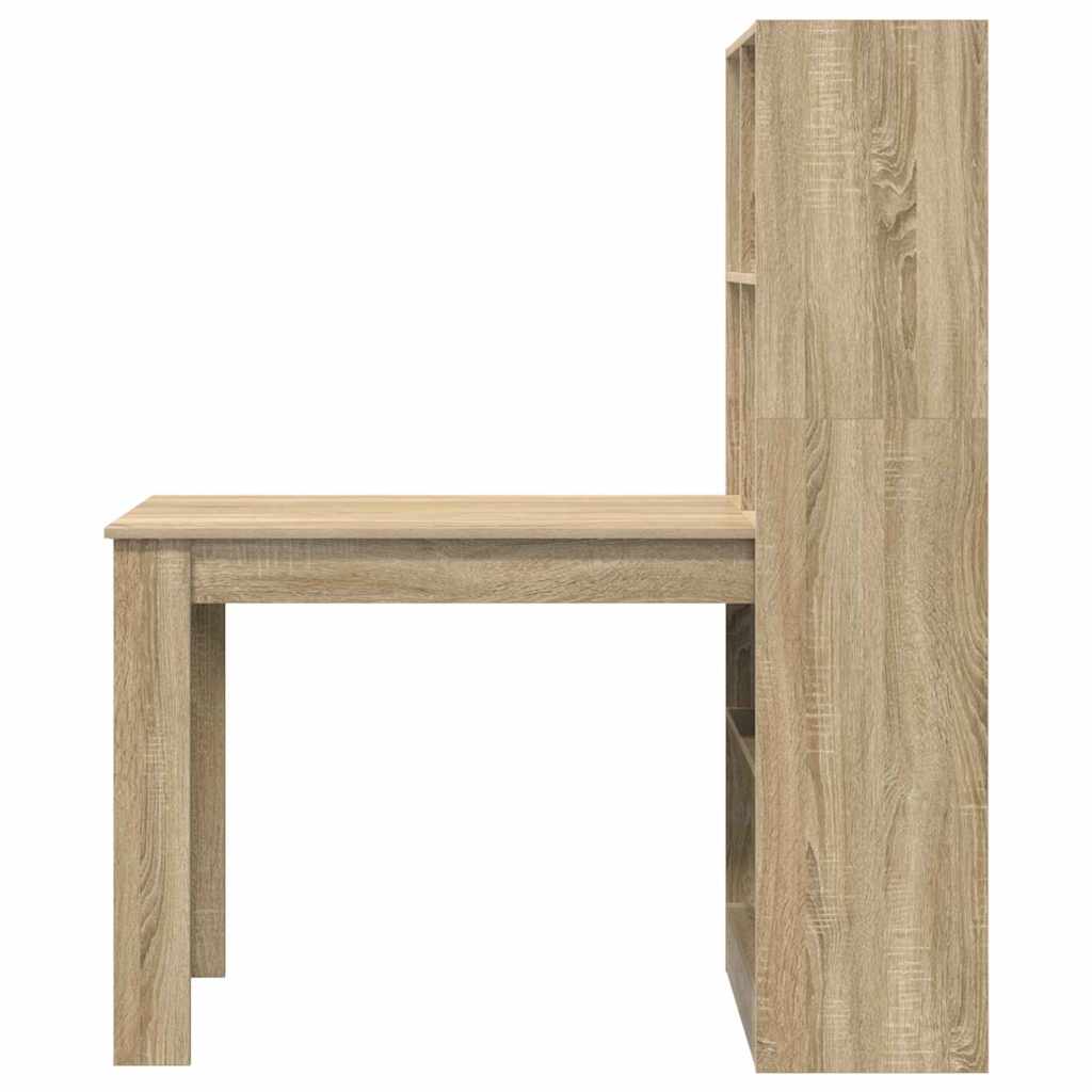 Desk with Shelf Sonoma Oak 122 x 67 x 145 cm Engineered Wood