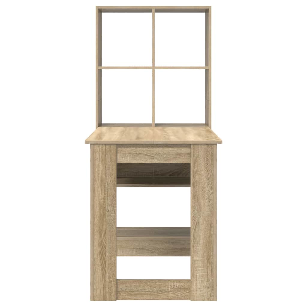 Desk with Shelf Sonoma Oak 122 x 67 x 145 cm Engineered Wood