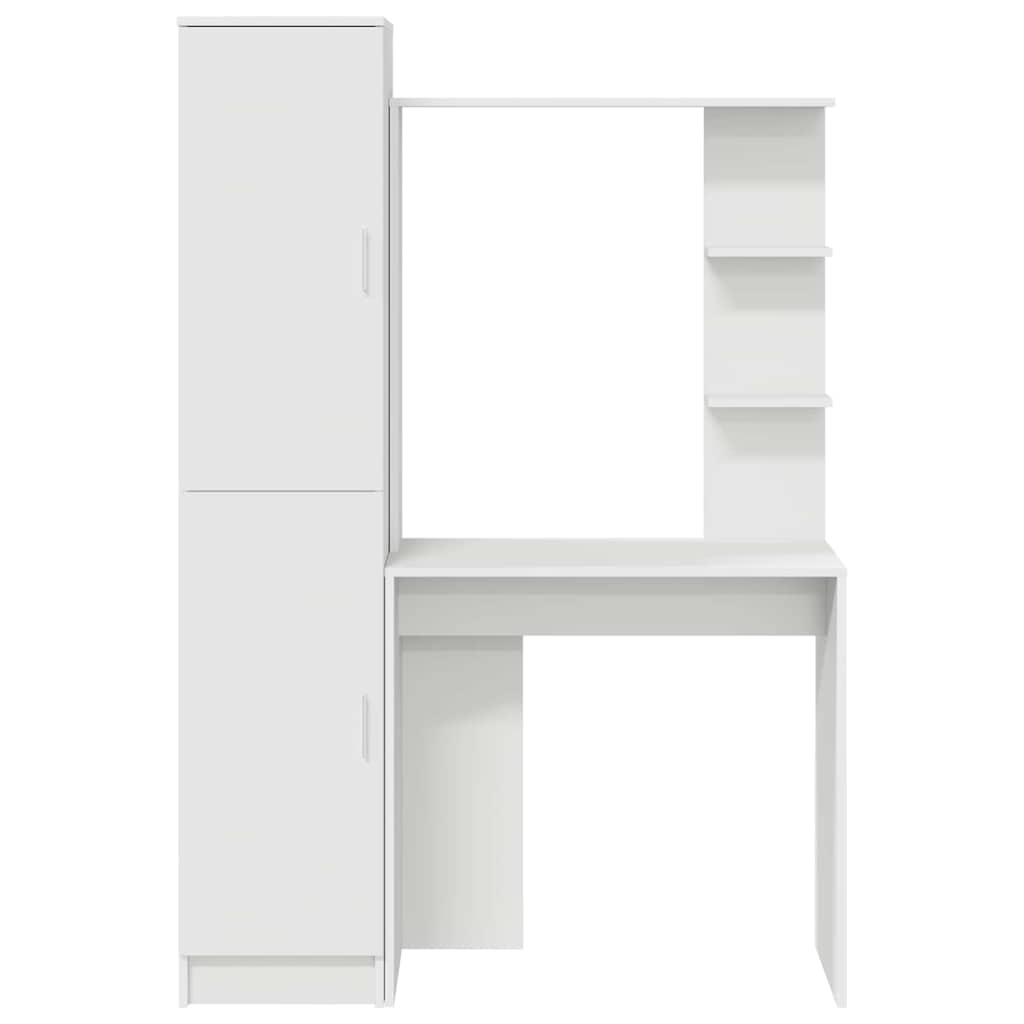 Desk with Storage with Shelf 2 pcs White 78.5 x 37 x 154.5 cm