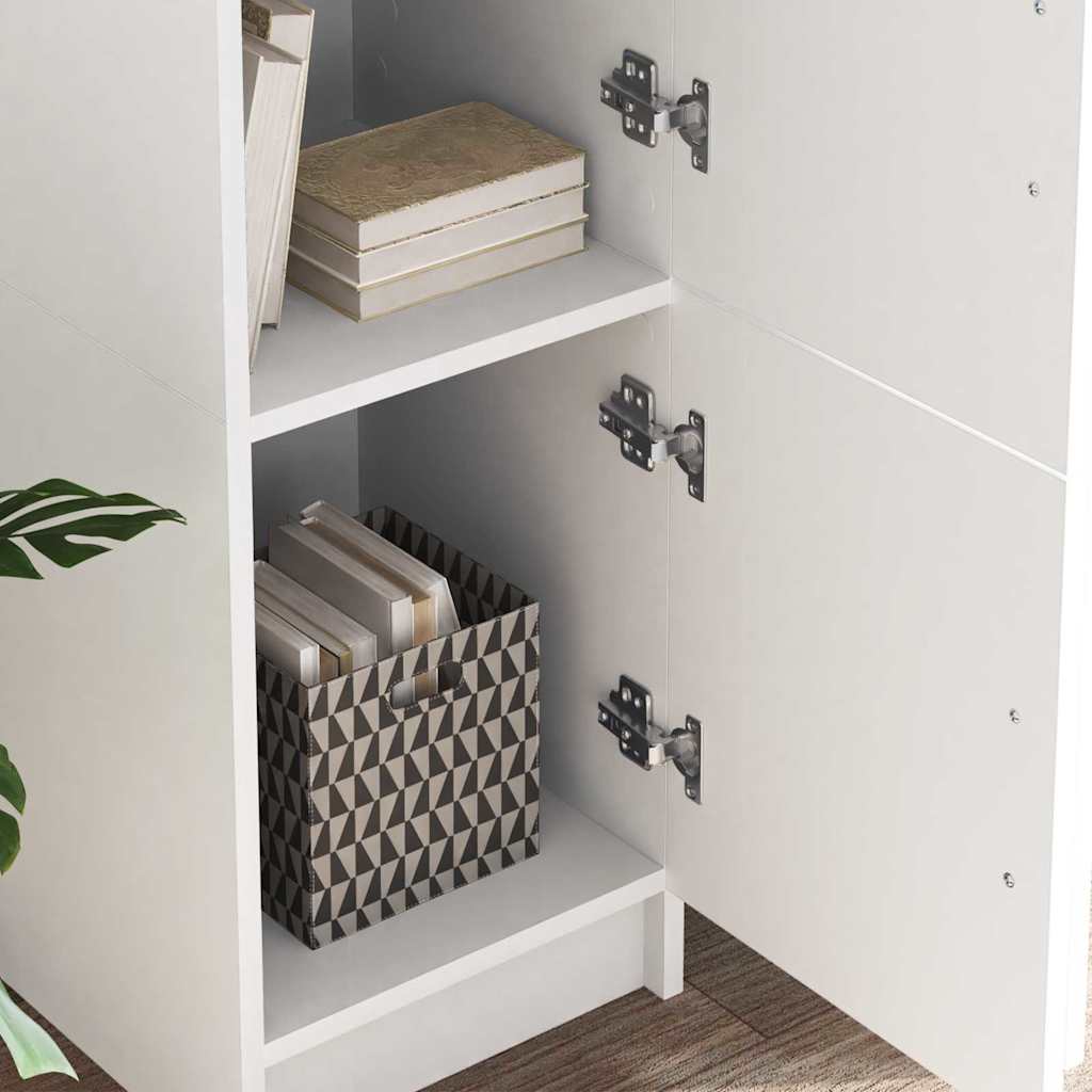 Desk with Storage 2 pcs White 102 x 50 x 124 cm Engineered wood