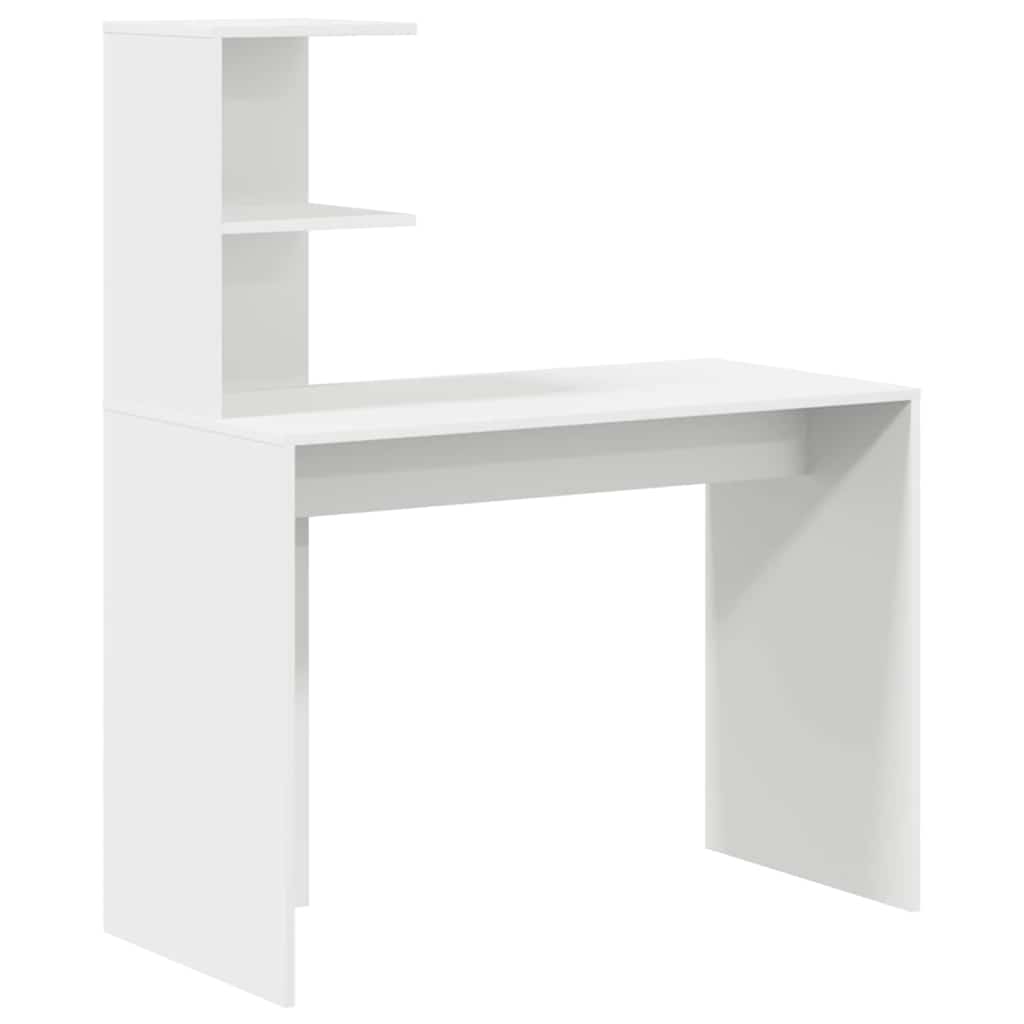 Desk with Storage with Shelf 2 pcs White Engineered wood