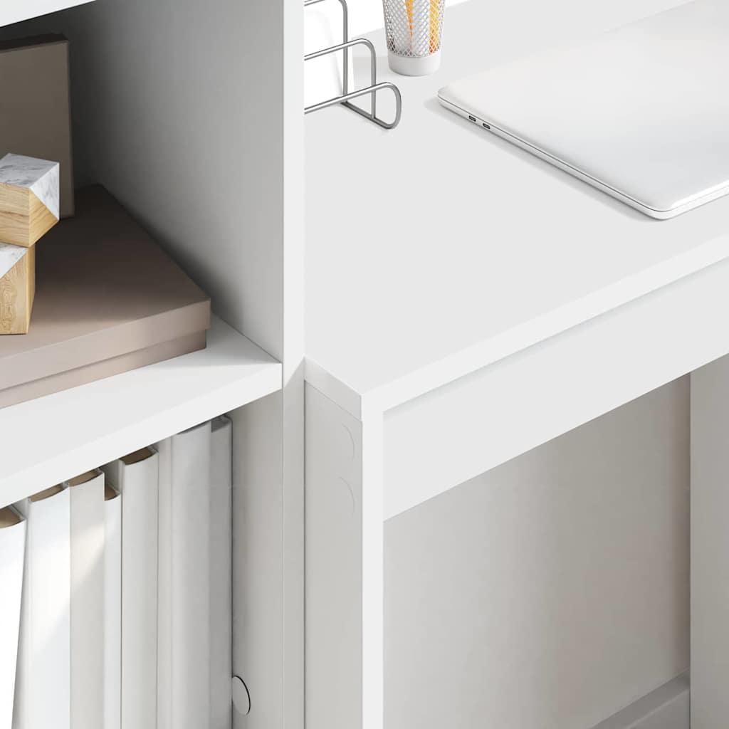 Desk with Storage with Drawer 2 pcs White 45.5 x 34 x 127 cm