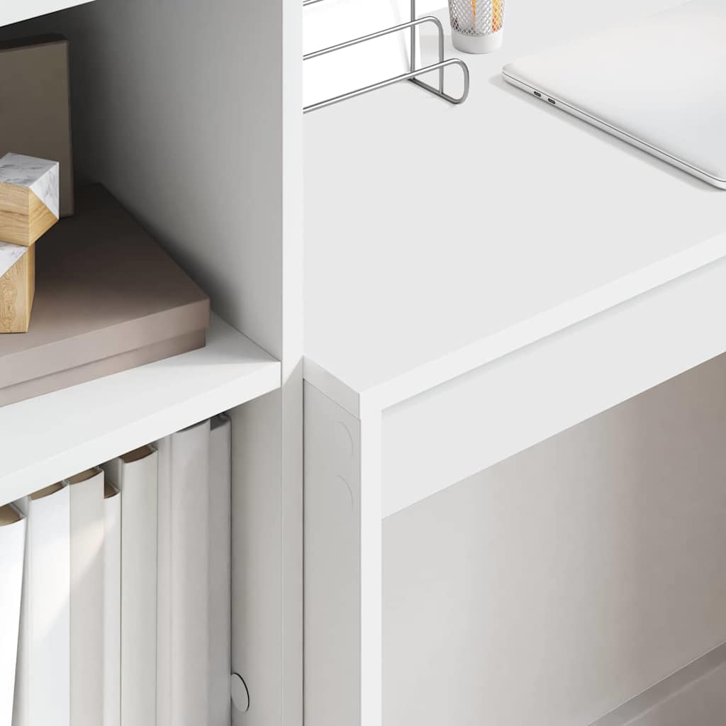 Desk with Storage 2 pcs White 80 x 40 x 76 cm Engineered wood