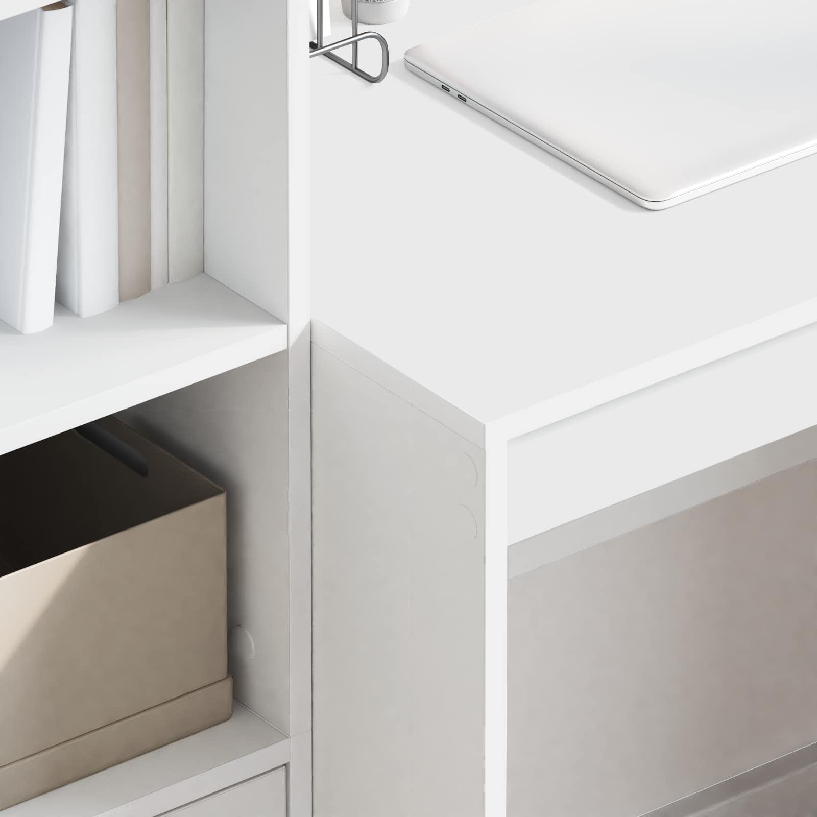 Desk with Drawer 2 pcs White