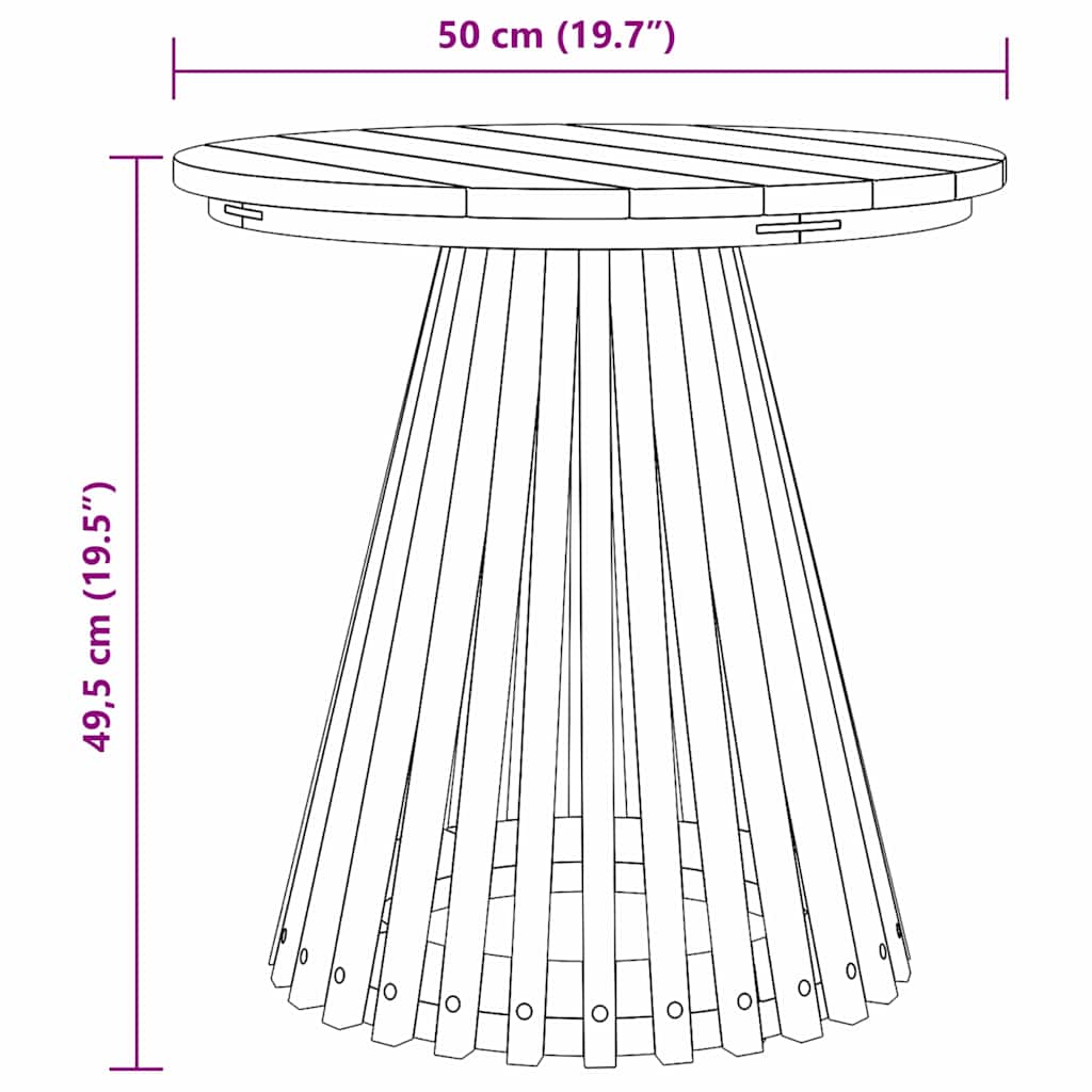 Side Table Brown 50 x 50 x 49,5 cm Solid Teak Wood