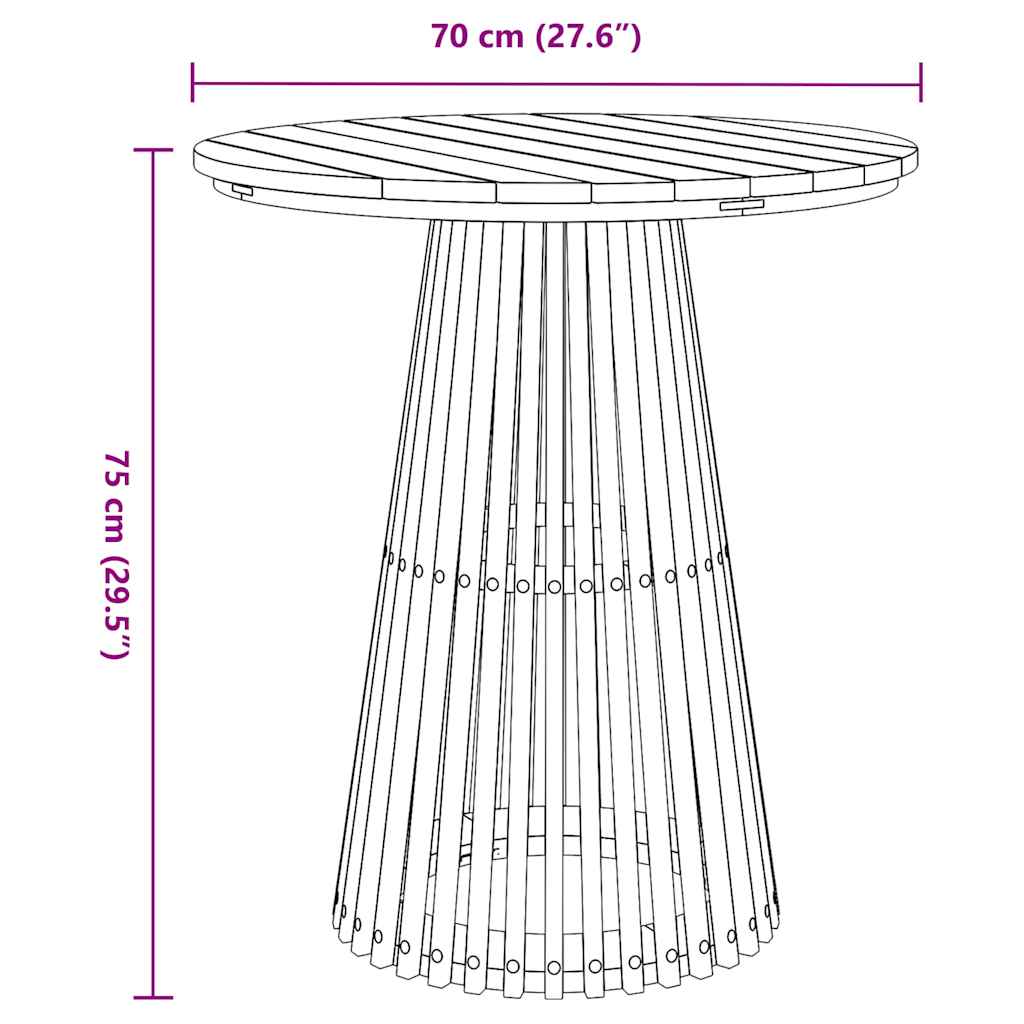 Side Table Brown 70 x 70 x 75 cm Solid Teak Wood
