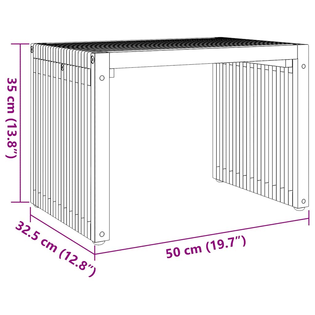 Garden Side Table Brown 50 x 32,5 x 35 cm Solid Teak Wood