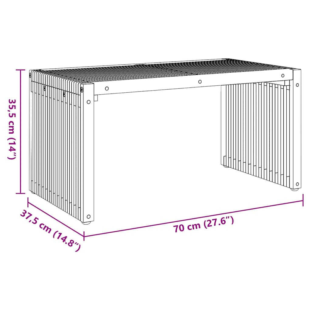 Garden Side Table Brown 70 x 37,5 x 35,5 cm Solid Teak Wood