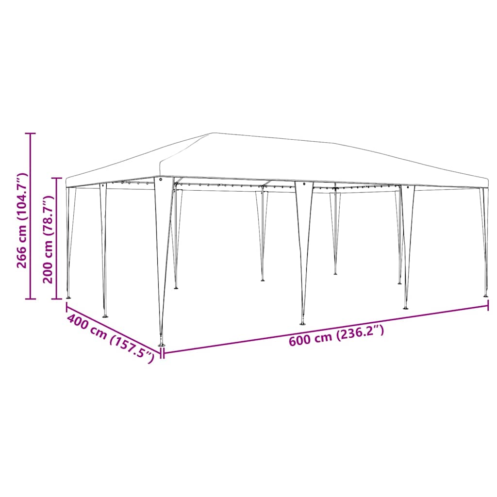 Party Tent Anthracite 600 x 400 x 266 cm Polyethylene and Steel