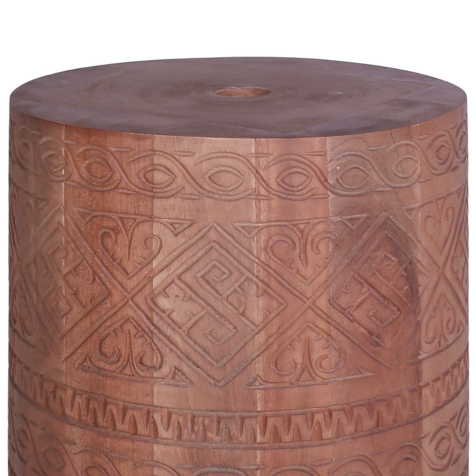 Parasol Base 28.05 kg Natural Solid Mahogany Wood Hand-carved