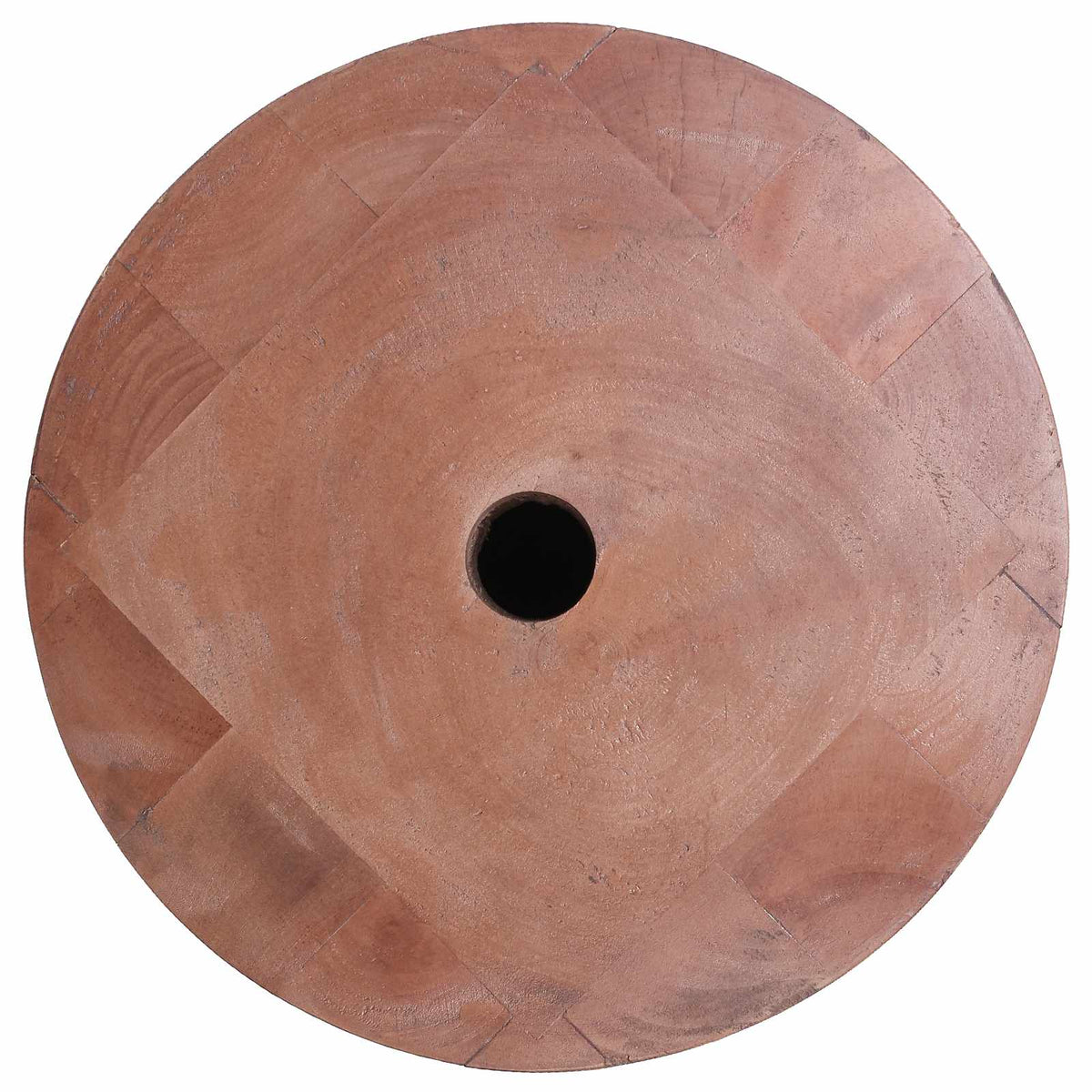 Parasol Base 28.05 kg Natural Solid Mahogany Wood Hand-carved