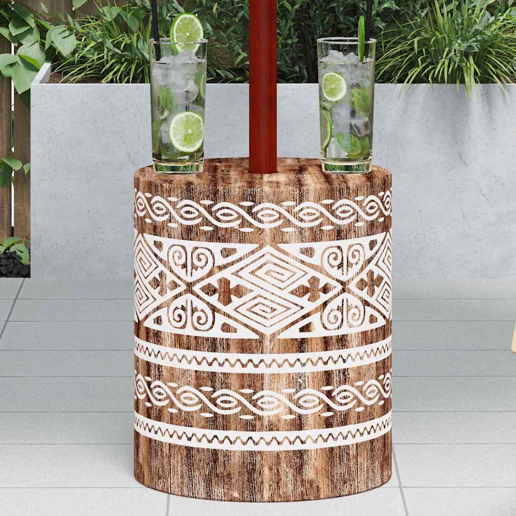 Parasol Base 23 kg White Washed Solid Wood Cylindrical