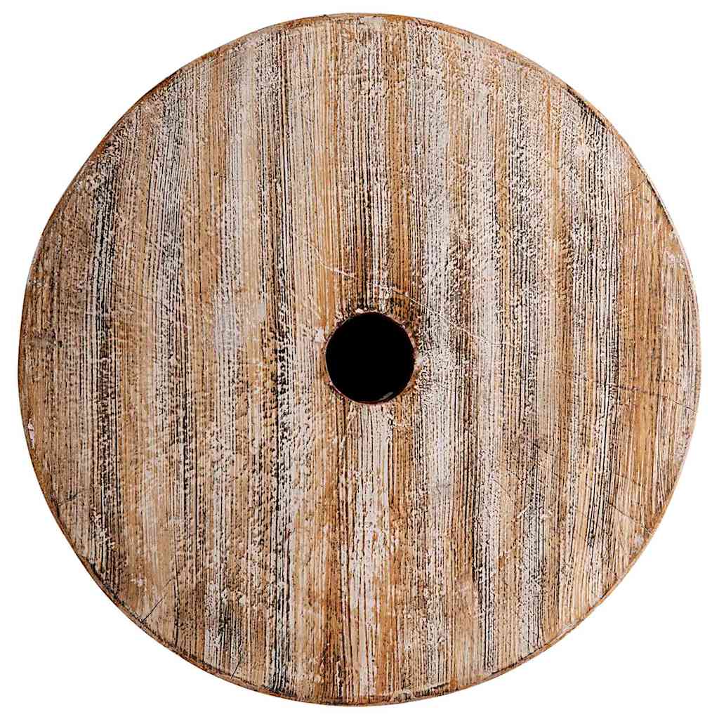 Parasol Base 23 kg White Washed Solid Wood Cylindrical