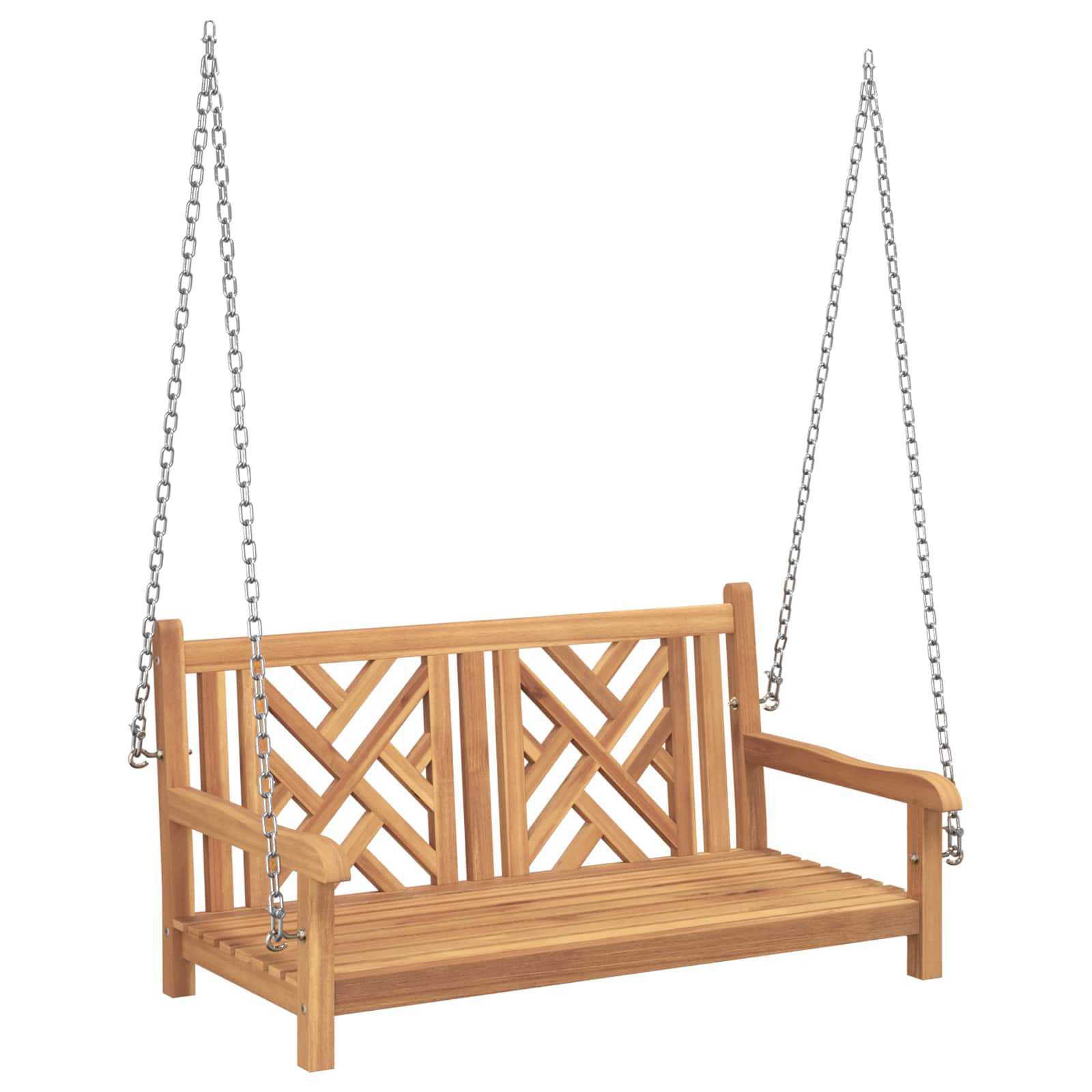 Swing Bench Brown 114 x 60 x 64 cm Solid Teak Wood