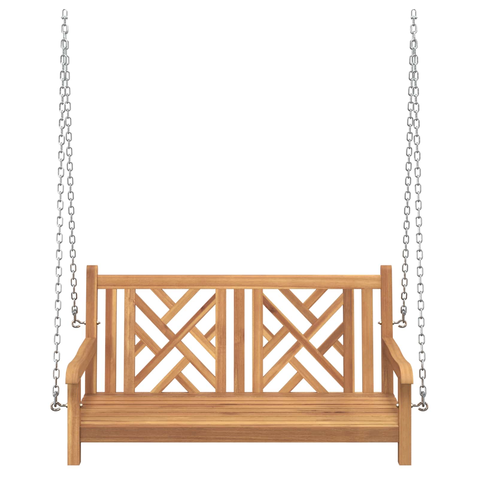 Swing Bench Brown 114 x 60 x 64 cm Solid Teak Wood