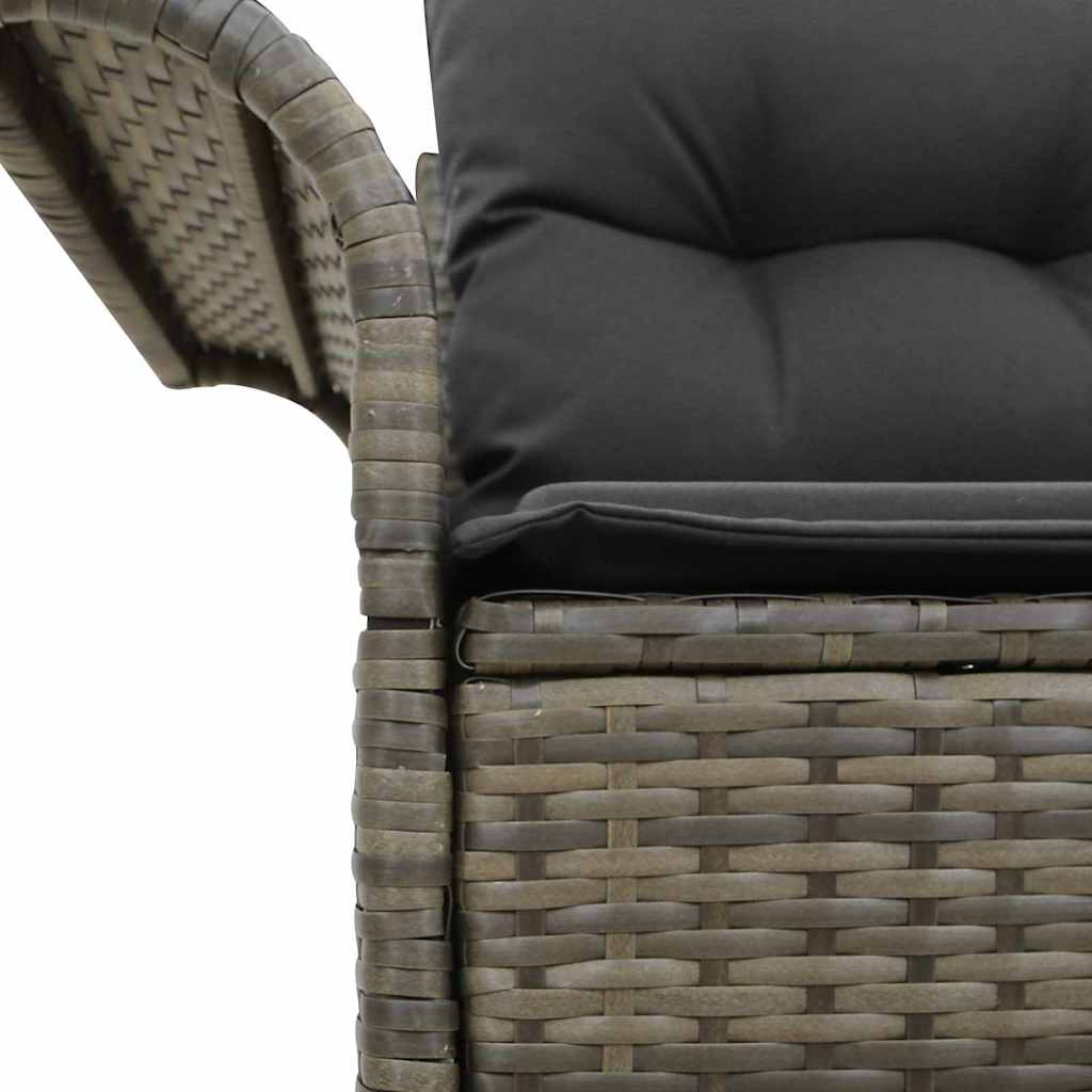 Garden Sofa with Cushion Grey 141 x 62 x 69 cm Poly Rattan