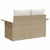 Garden Sofa with Cushion Beige 141 x 62 x 69 cm Poly Rattan
