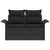 Garden Sofa with Cushion Black 141 x 62 x 69 cm Poly Rattan