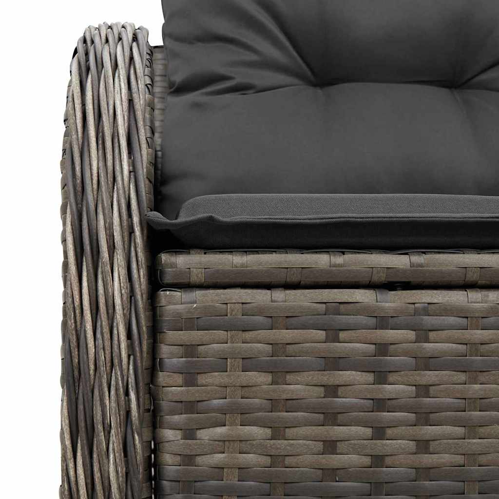 Garden Sofa Grey 121 x 62 x 69cm Poly Rattan