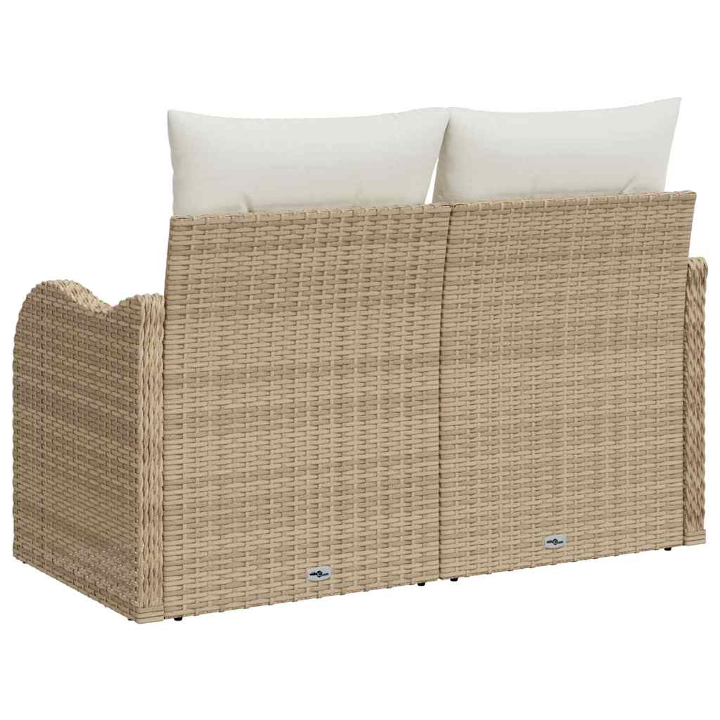 Garden Sofa Beige 121 x 62 x 69cm Poly Rattan