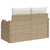 Garden Sofa with Cushion Beige 121 x 62 x 69cm Poly Rattan