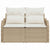 Garden Sofa with Cushion Beige 121 x 62 x 69cm Poly Rattan