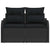 Garden Sofa with Cushion Black 121 x 62 x 69cm Poly Rattan