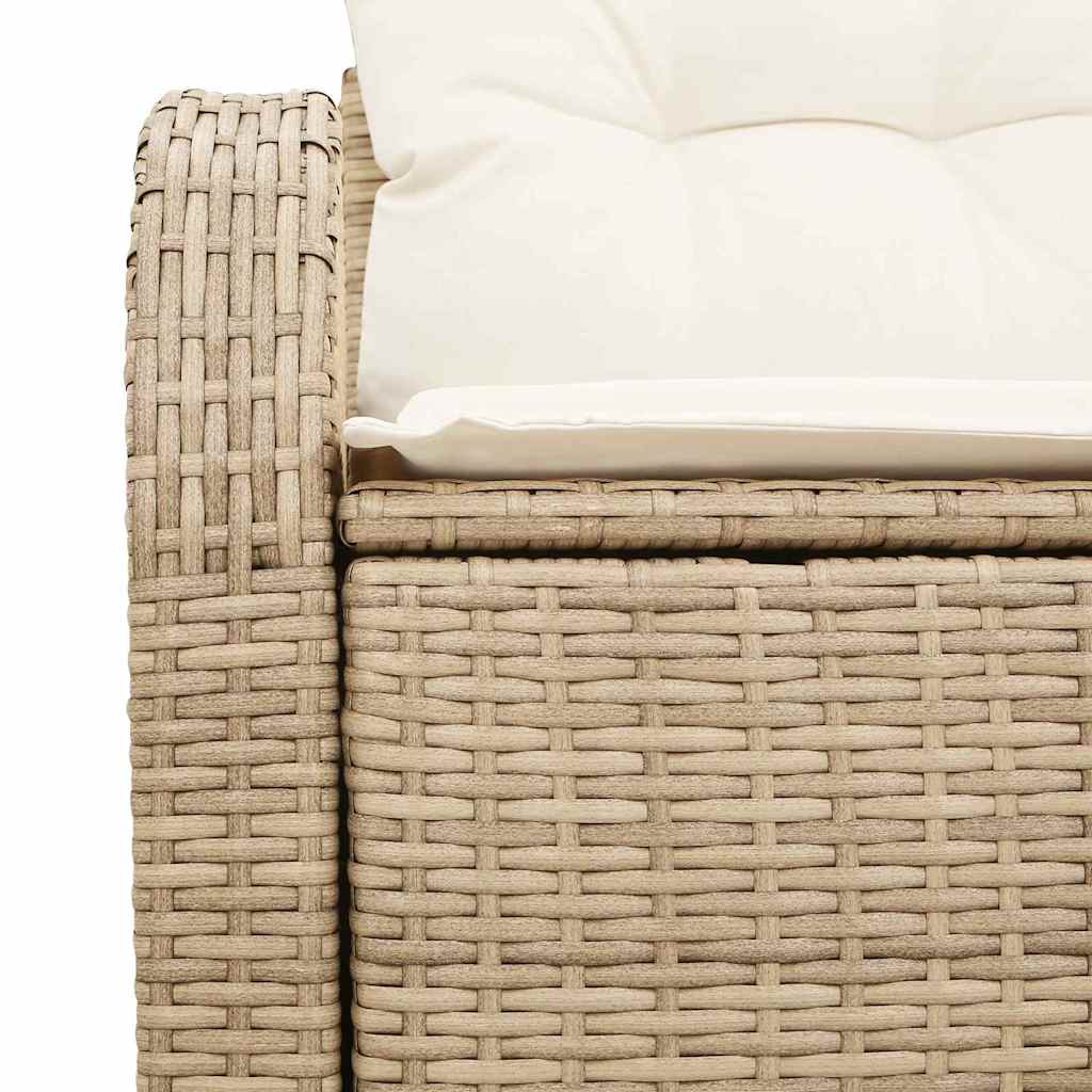 Garden Sofa Beige 124 x 62 x 69cm Poly Rattan