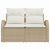 Garden Sofa with Cushion Beige 124 x 62 x 69cm Poly Rattan