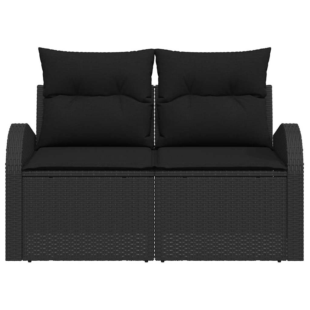 Garden Sofa Black 124 x 62 x 69cm Poly Rattan