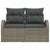 Garden Sofa with Cushion Grey 124 x 62 x 69cm Poly Rattan