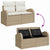 Garden Sofa with Cushion Beige 124 x 62 x 69cm Poly Rattan