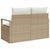 Garden Sofa with Cushion Beige 120 x 62 x 69cm Poly Rattan
