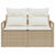 Garden Sofa with Cushion Beige 120 x 62 x 69cm Poly Rattan