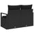 Garden Sofa with Cushion Black 120 x 62 x 69cm Poly Rattan
