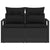 Garden Sofa with Cushion Black 120 x 62 x 69cm Poly Rattan