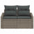 Garden Sofa with Cushion Grey 123 x 62 x 69cm Poly Rattan