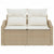 Garden Sofa with Cushion Beige 123 x 62 x 69cm Poly Rattan